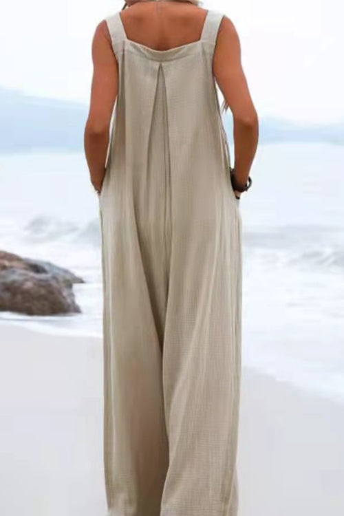 Women's Bohemian Overall Jumpsuit – Wide Leg Spaghetti Strap Summer Style