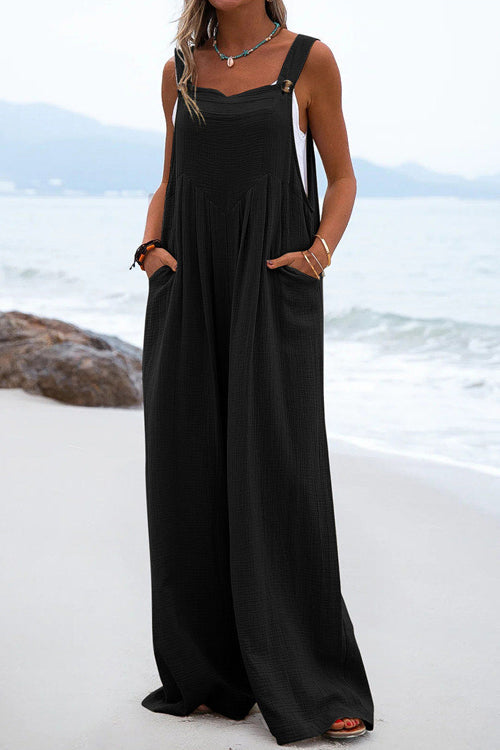 Women's Bohemian Overall Jumpsuit – Wide Leg Spaghetti Strap Summer Style