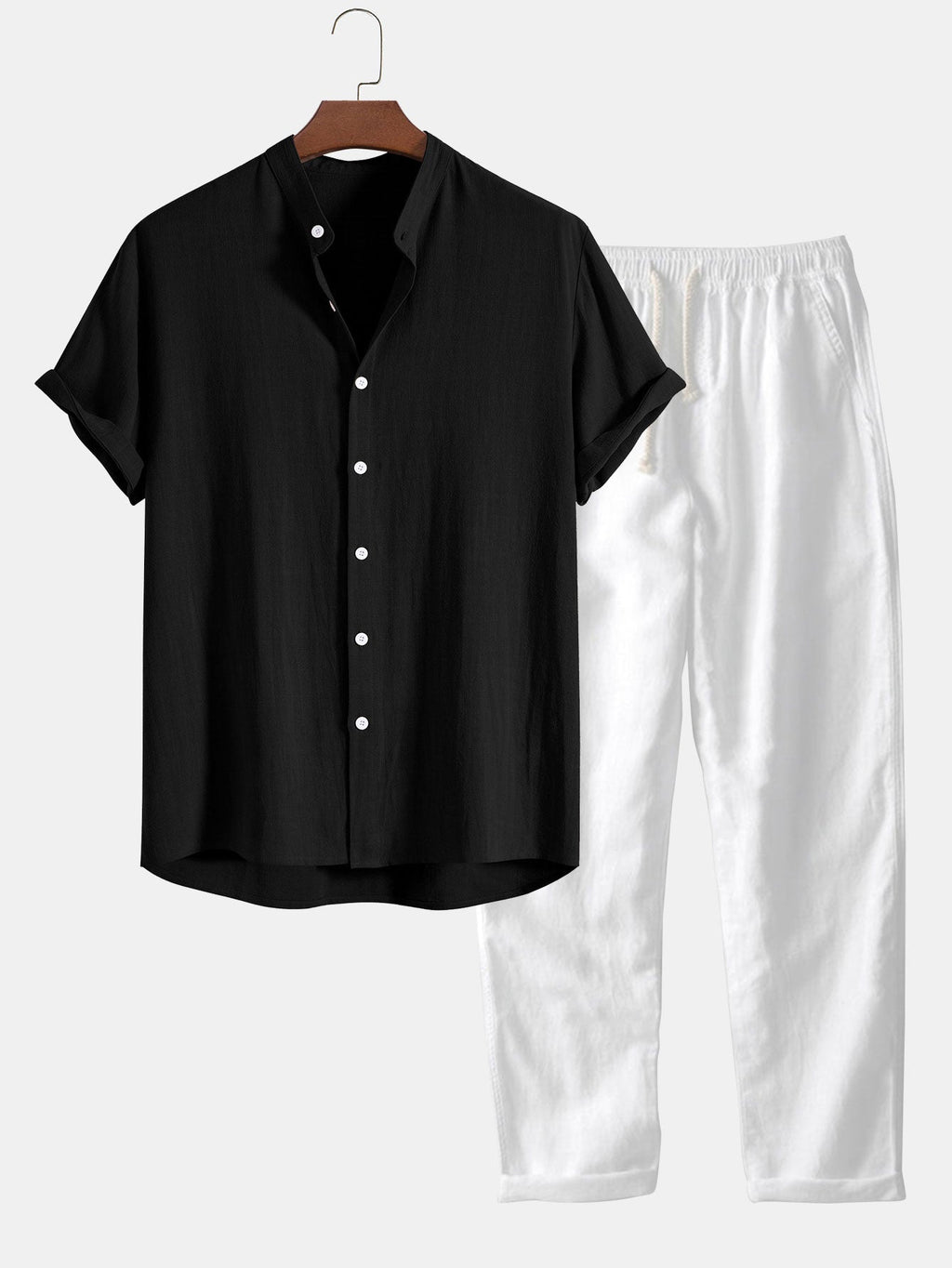 Men's Linen Summer Set – Short Sleeve Breathable Comfortable Style