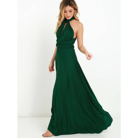 Women's Convertible Evening Maxi Dress – Elegant Occasion Style
