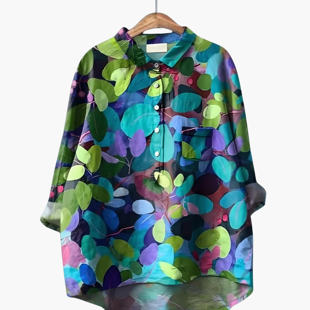 Women's Floral Long Sleeve Summer Blouse – Light Elegant Everyday Style