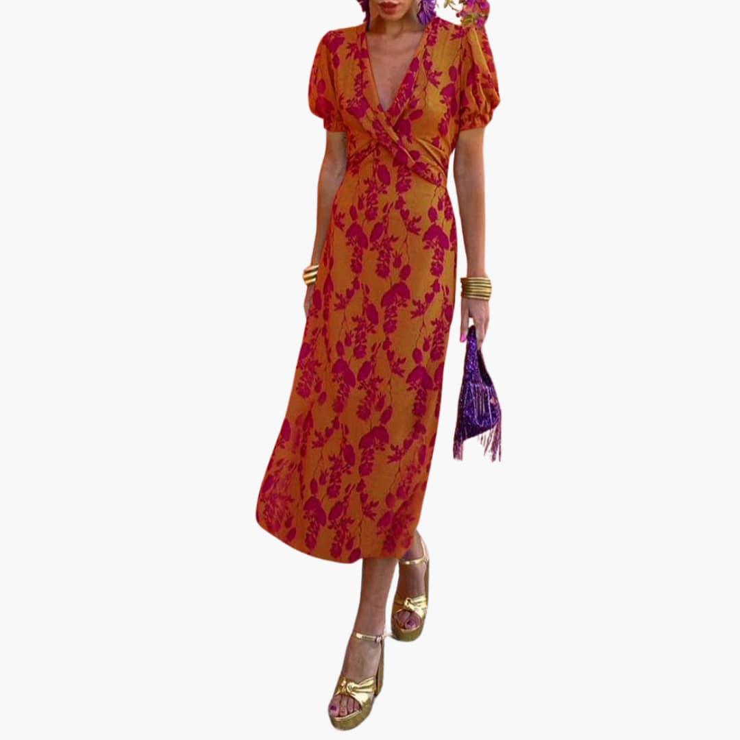 Women's Wrap Dress – Long Sleeve Belted Side Pockets Timeless Versatile