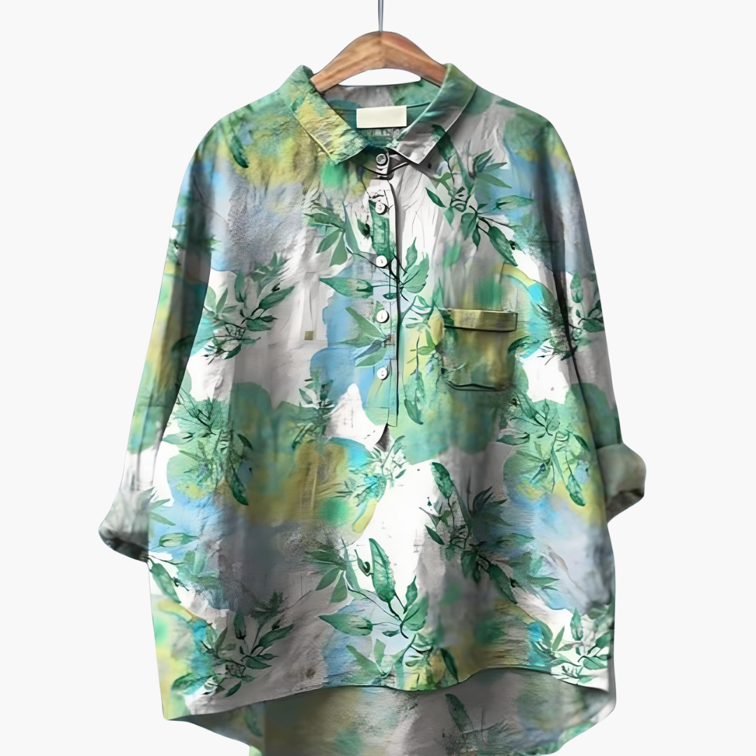 Women's Floral Long Sleeve Summer Blouse – Light Elegant Everyday Style