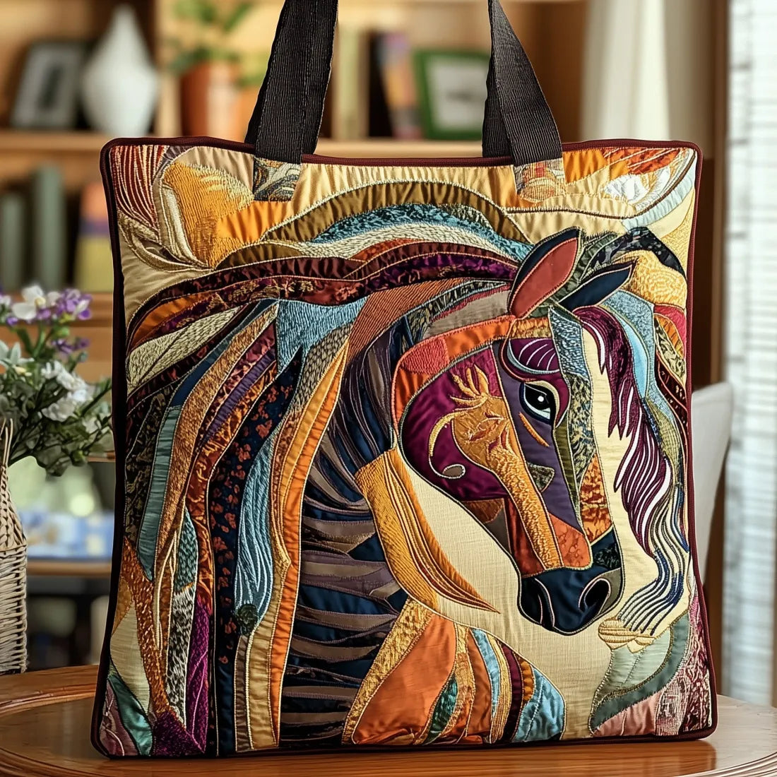 Quilted Bag – Multicolor Horse Mosaic