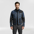 Men's Denim-Panel Tailored Jacket
