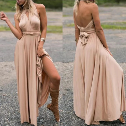 Women's Adjustable Strap Maxi Dress – Lightweight Elegant Summer Style