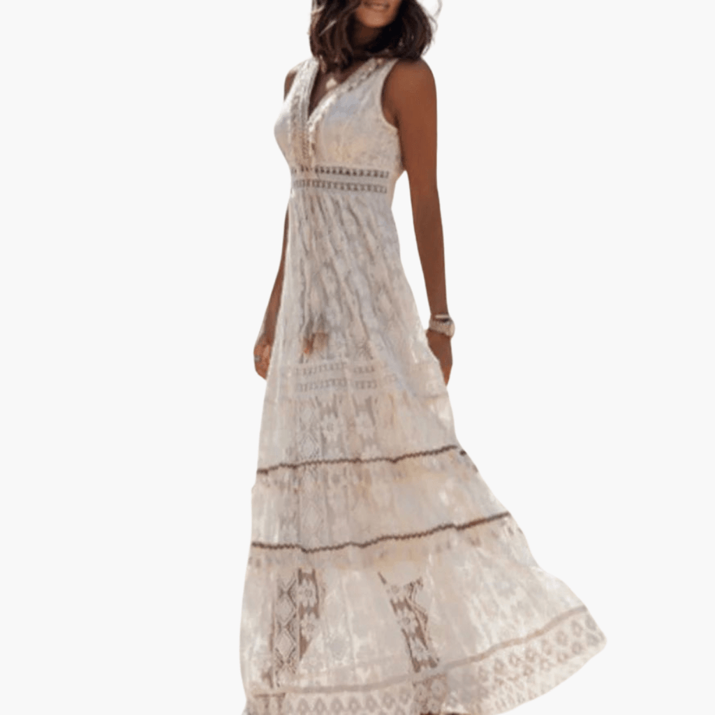 Women's Boho Lace Maxi Dress – Airy Flowy Summer Style