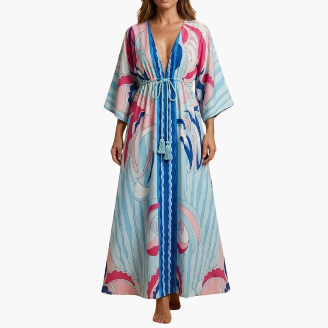 Women's Floral Maxi Summer Dress – Colorful Flowing Everyday Style