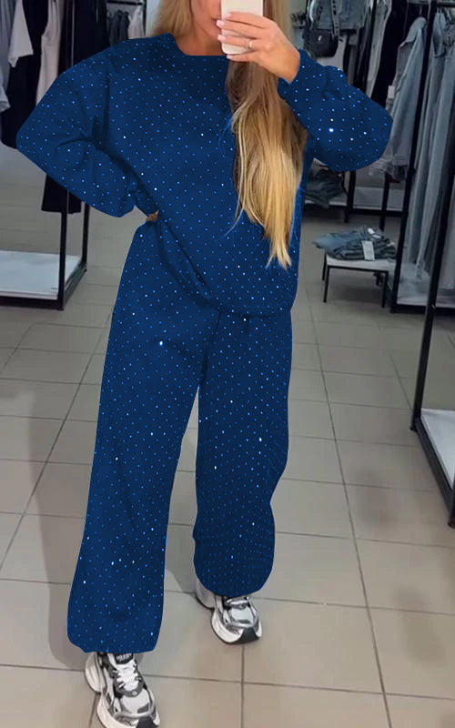 Women's Rhinestone Lounge Set – Comfortable Relaxed Everyday Style