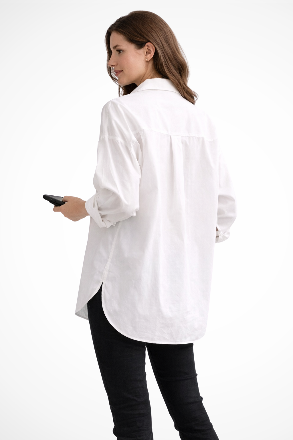 Women's Oversized Button-Down Blouse – Long Sleeve Relaxed Style