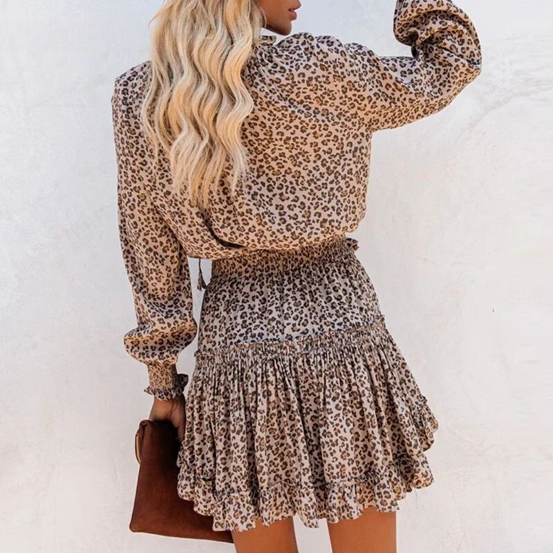 Women's Bold Leopard Print Mini Dress – Statement Evening Style