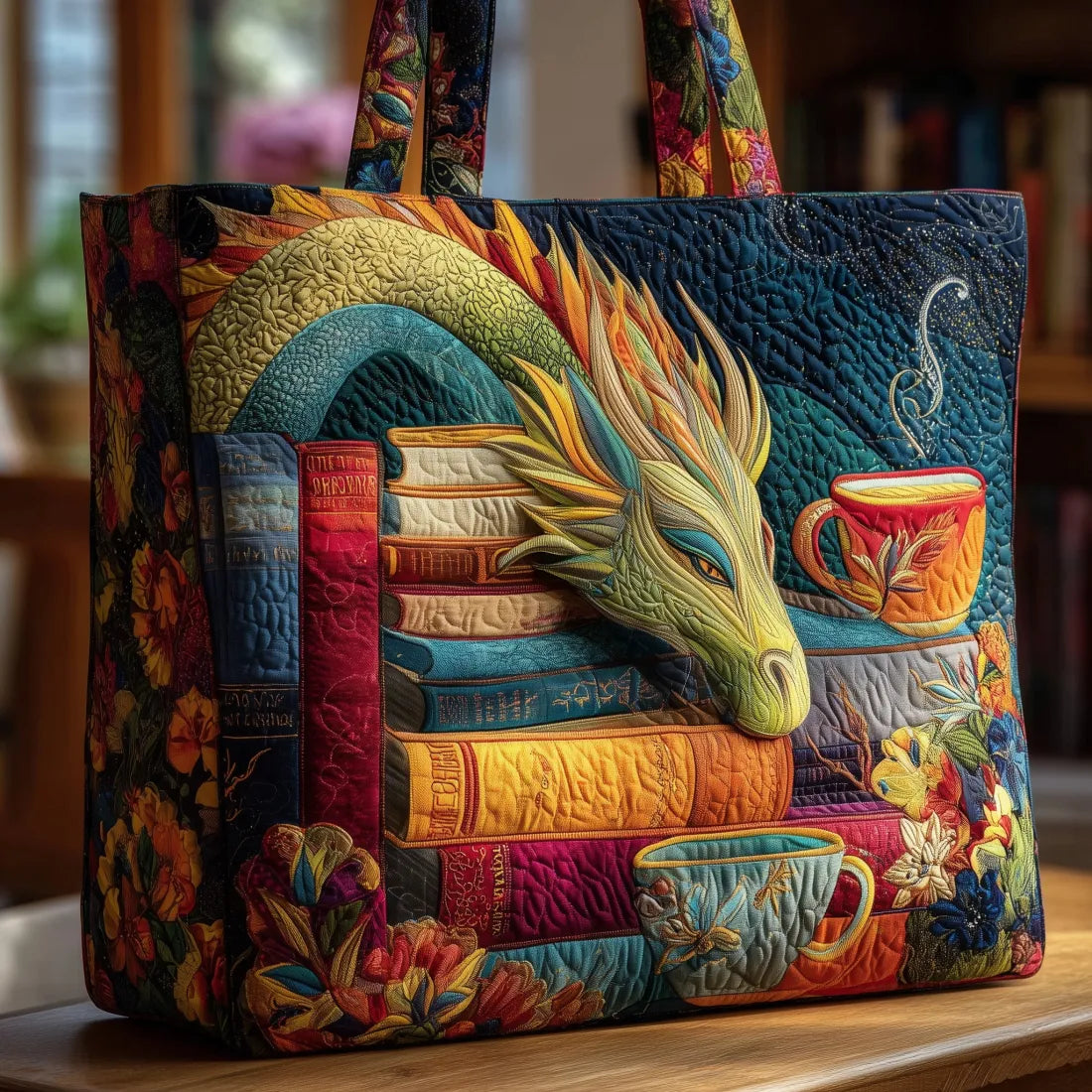 Quilted Bag – Reading Dragon Books and Teacups