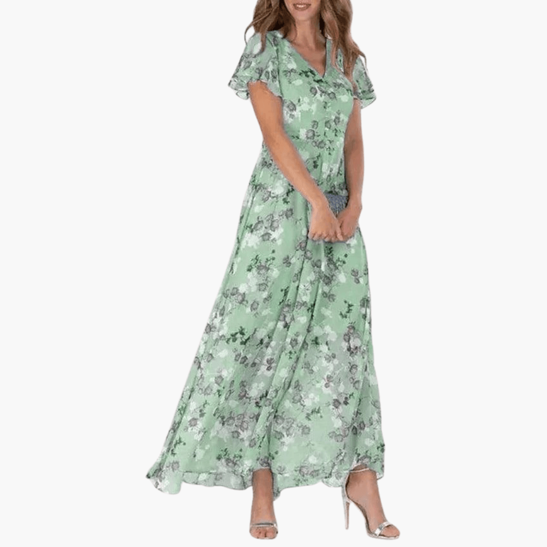 Women's Floral Summer Maxi Dress – Light Airy Breathable Vacation Style