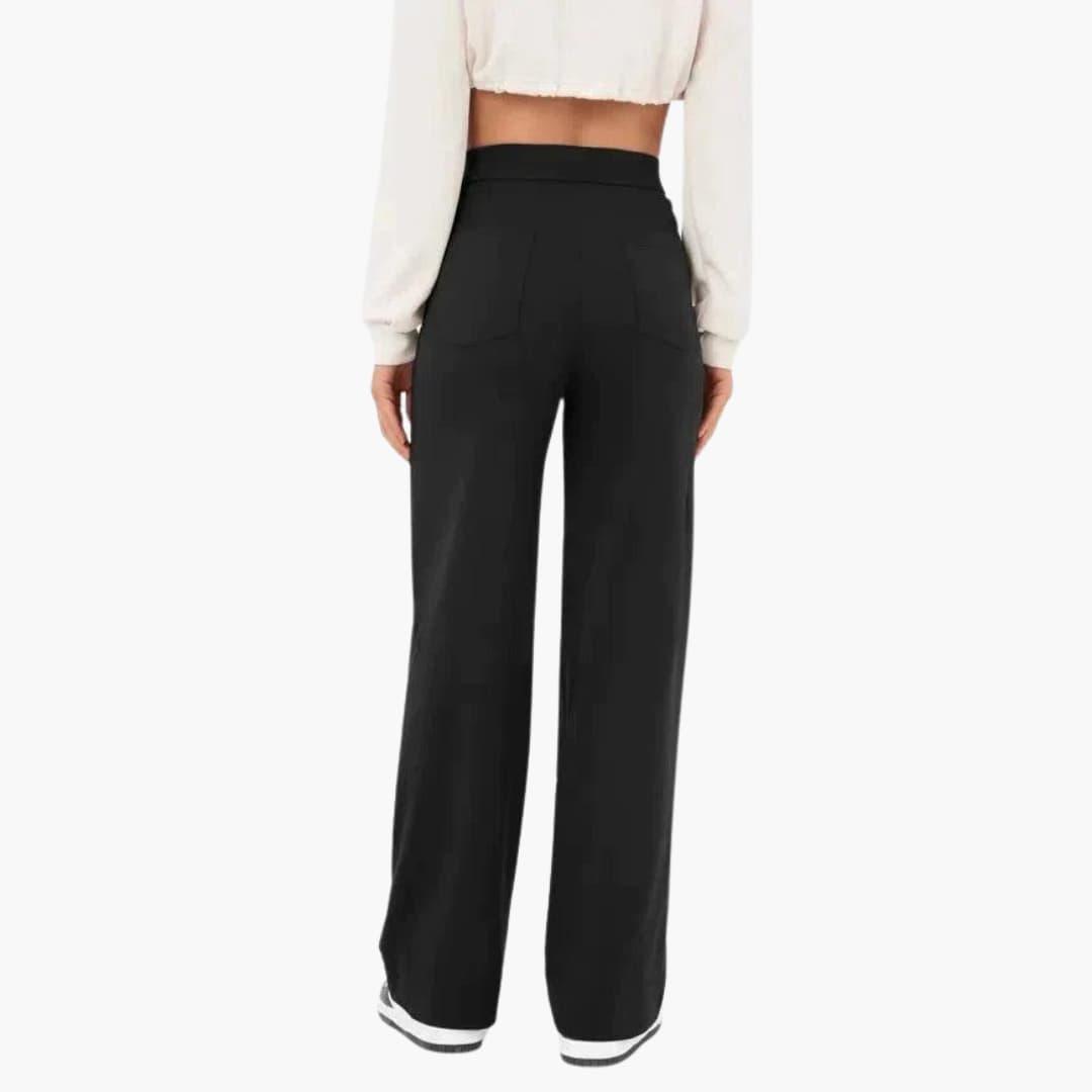 High Waist Palazzo Pants for Women with Button Placket – Stylish & Comfortable
