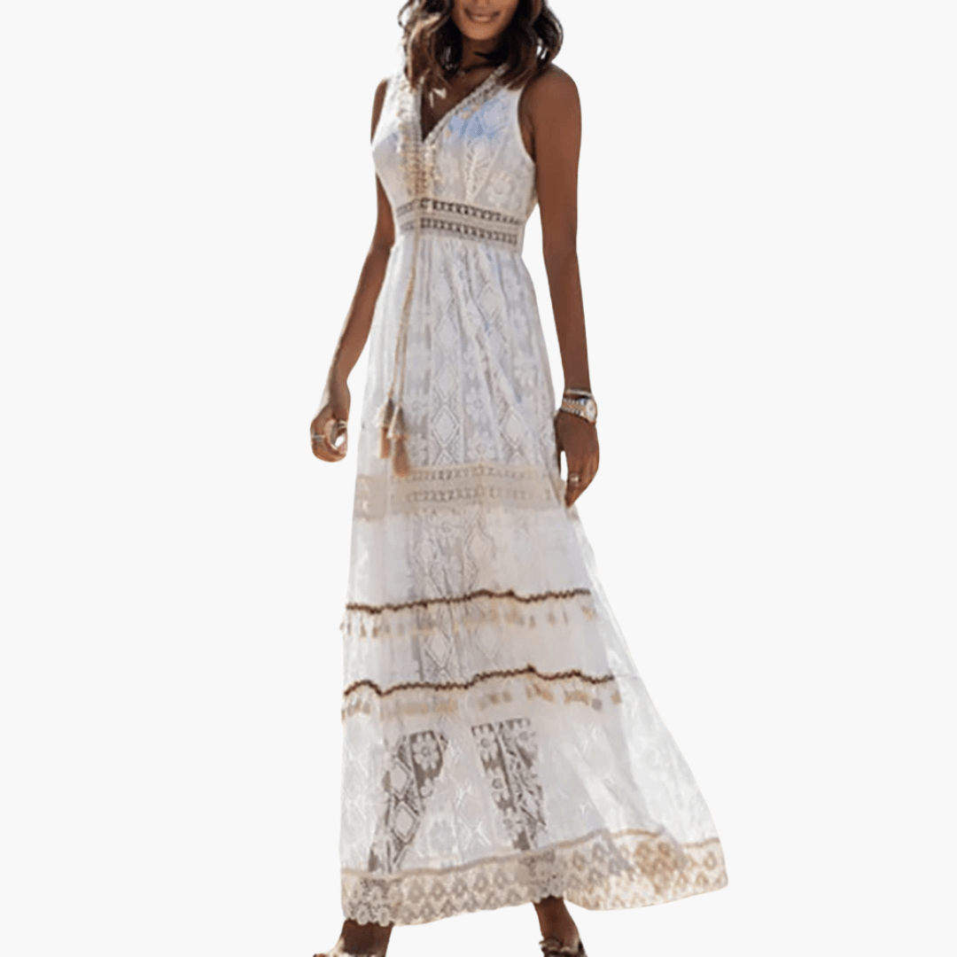 Women's Boho Lace Maxi Dress – Airy Flowy Summer Style