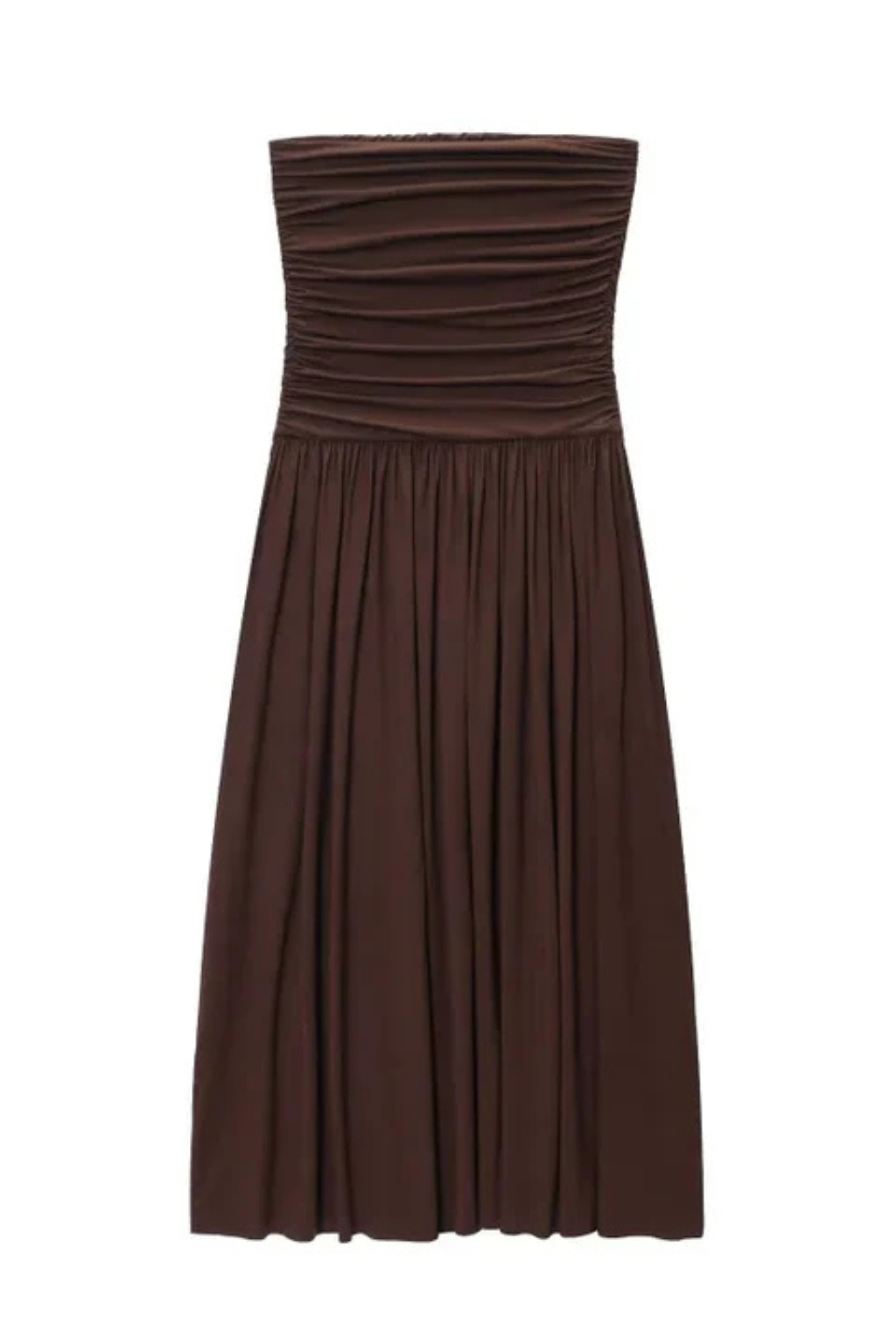 Women's Strapless Pleated Maxi Dress – Elegant Summer Style