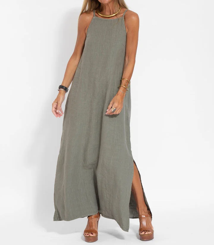 Women's Flowy Spaghetti Strap Maxi Dress – Elegant Summer Breezy Design