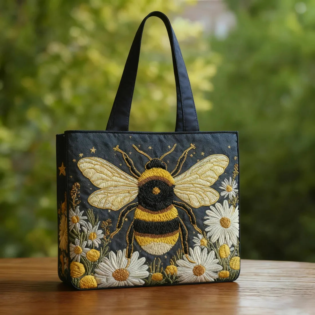 Quilted Bag – Bee Daisies and Stars