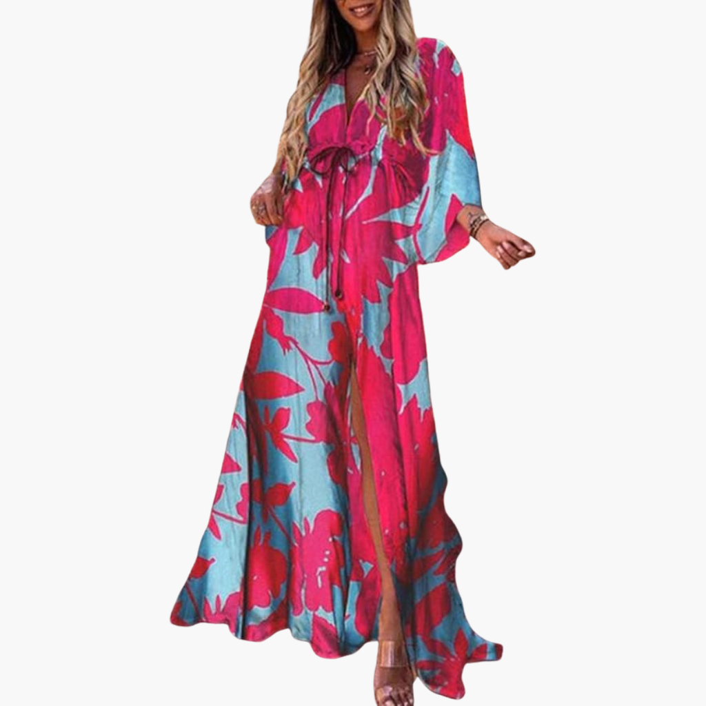 Women's Floral Maxi Summer Dress – Colorful Flowing Everyday Style
