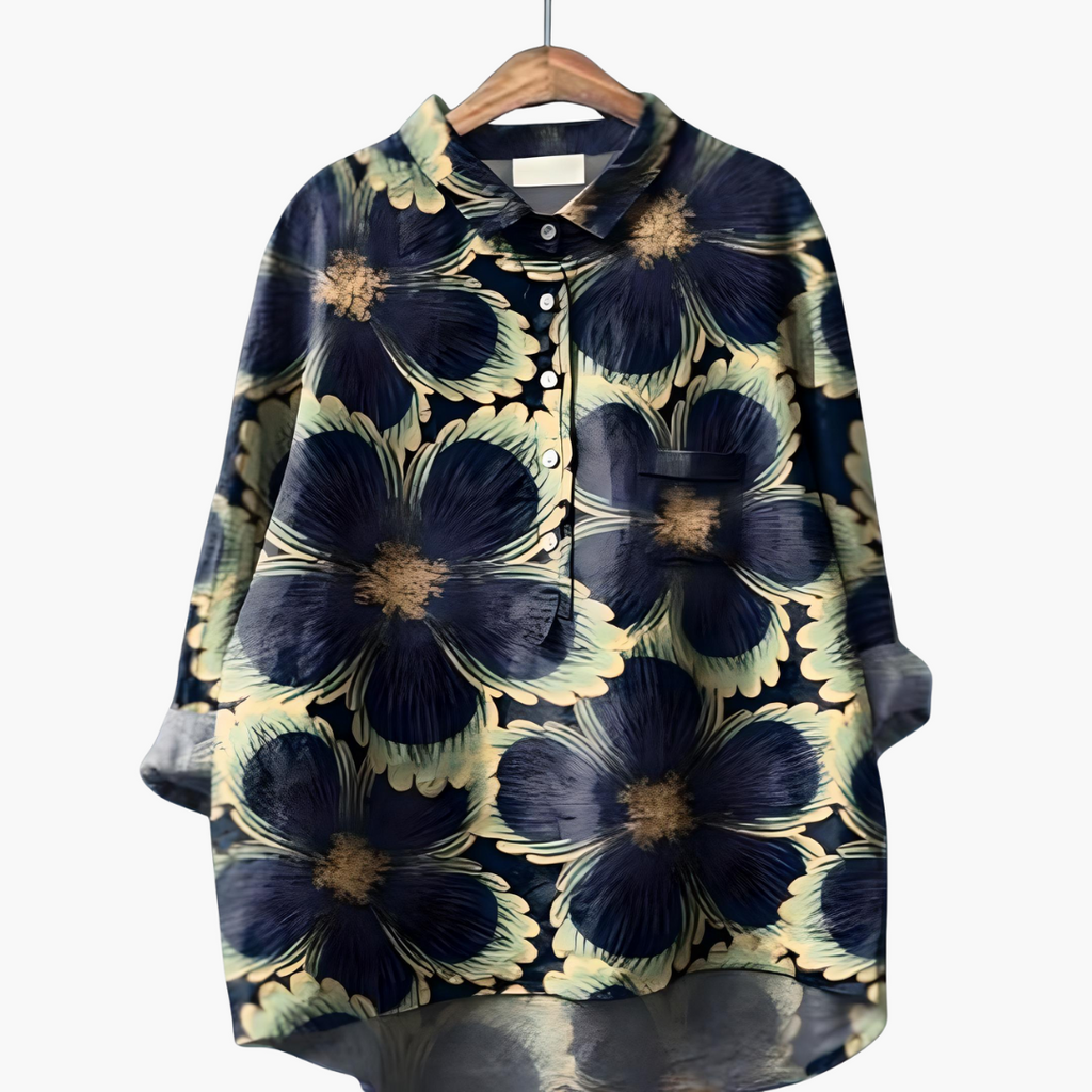 Women's Floral Long Sleeve Summer Blouse – Light Elegant Everyday Style