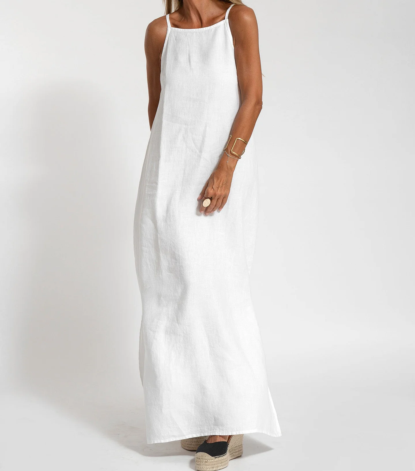 Women's Flowy Spaghetti Strap Maxi Dress – Elegant Summer Breezy Design