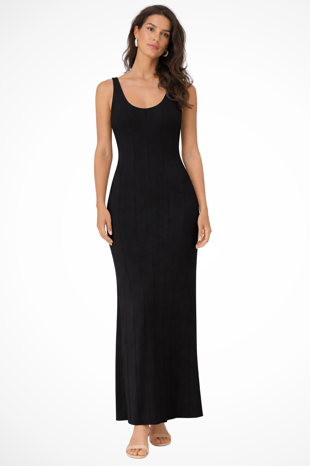 Women's Sleeveless Knit Maxi Dress – Summer Wedding Guest Style