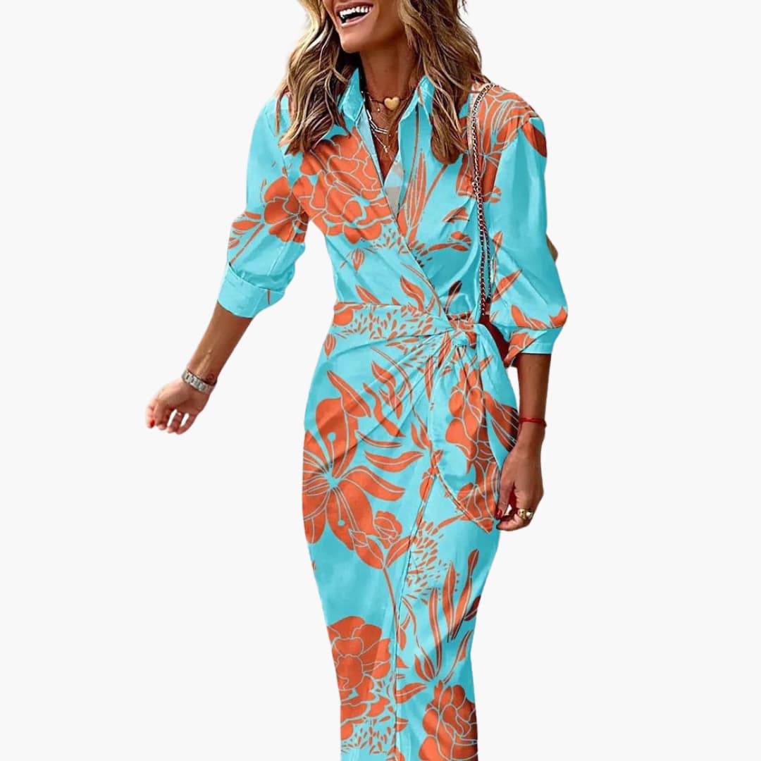 Women's Striped Cotton Maxi Shirt Dress – Relaxed Everyday Style