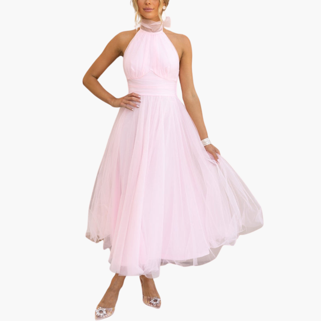 Women's Sleeveless A-Line Dress – Tailored Waist Seam Clean Straight Hem