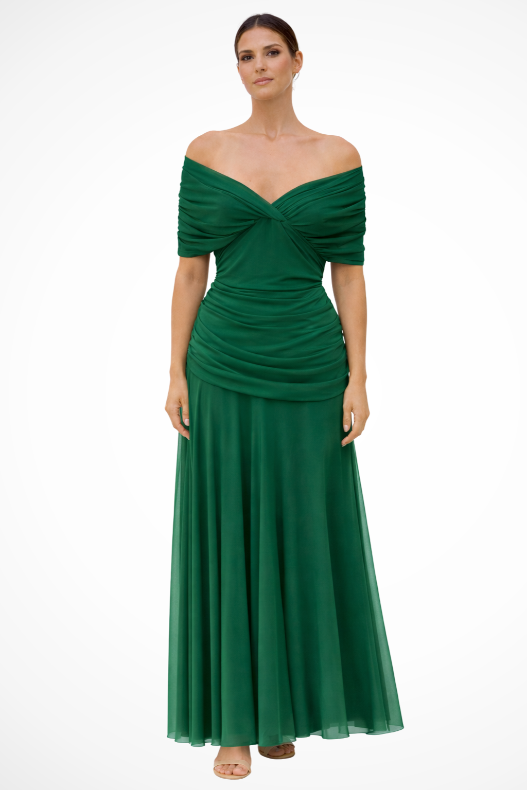 Women's Off-Shoulder Pleated Dress – Elegant Summer Style