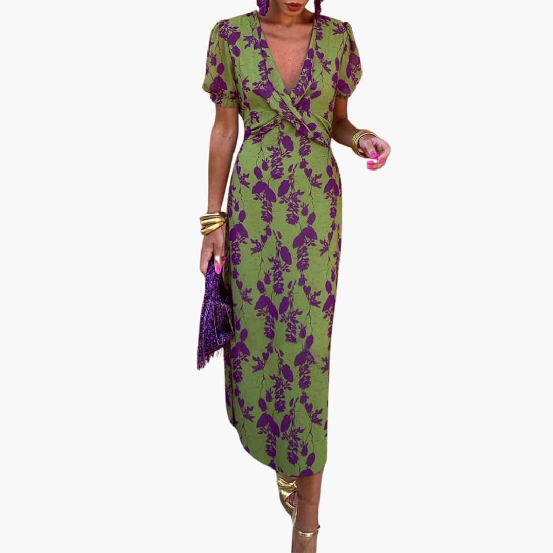 Women's Wrap Dress – Long Sleeve Belted Side Pockets Timeless Versatile