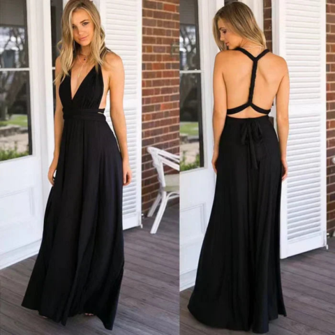 Women's Adjustable Strap Maxi Dress – Lightweight Elegant Summer Style
