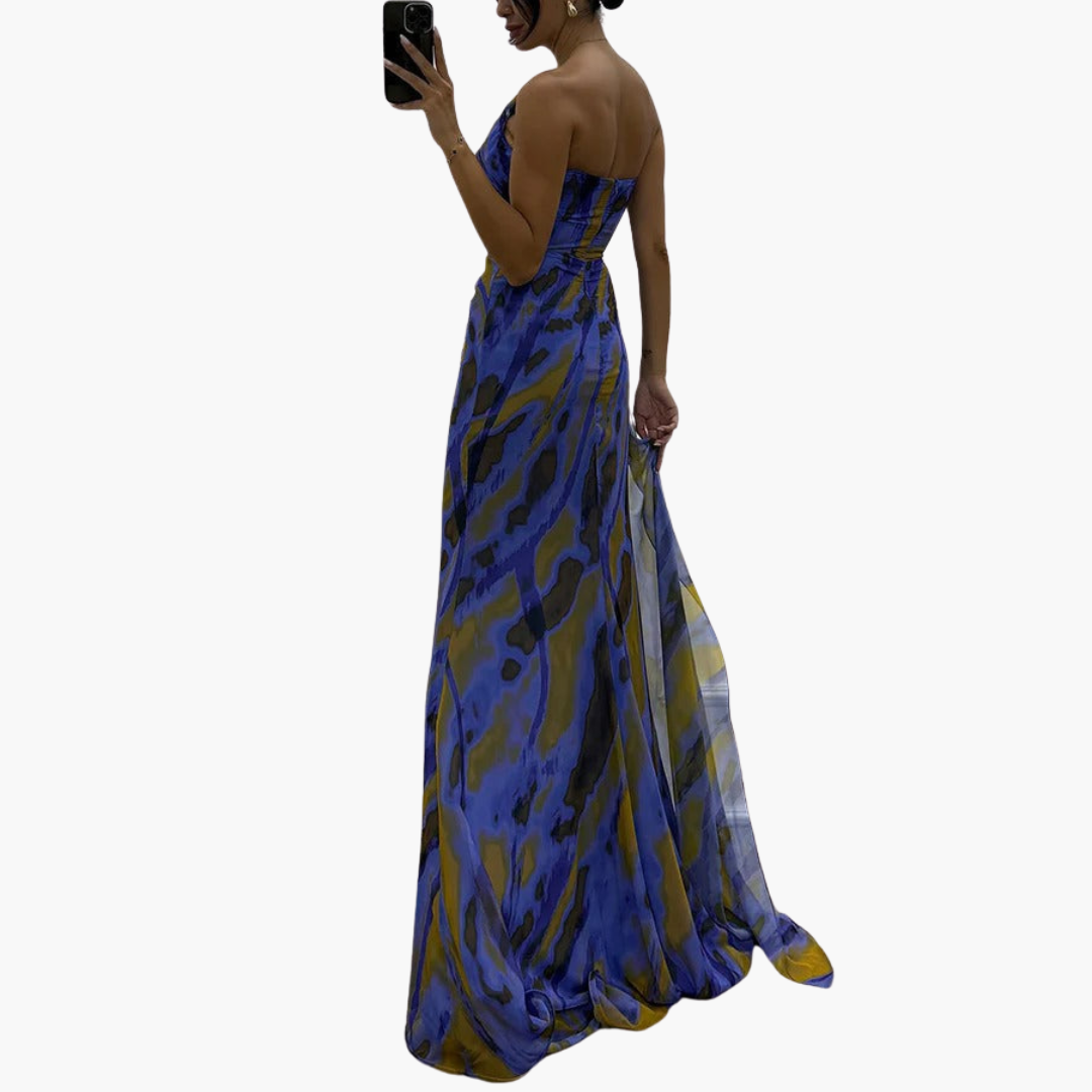 Women's One-Shoulder Maxi Dress – Flowing Silhouette Elegant Statement Style