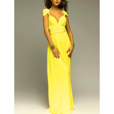 Women's Convertible Evening Maxi Dress – Elegant Occasion Style