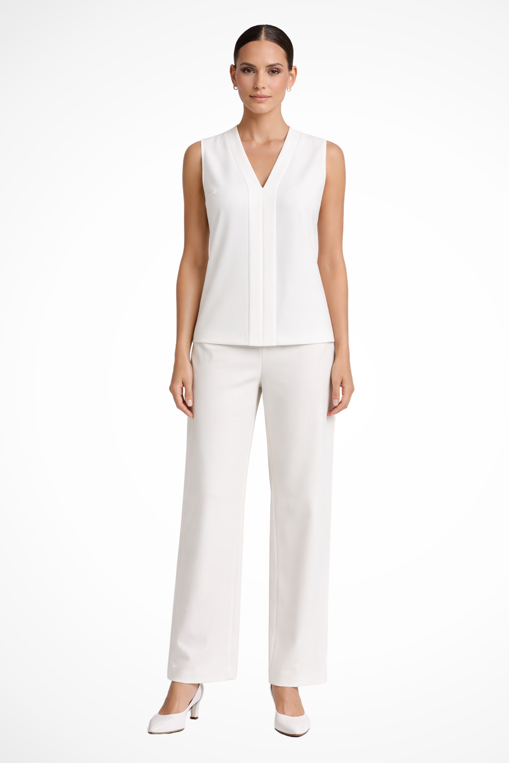 Women's Sleeveless V-Neck Blouse – Elegant Everyday Style