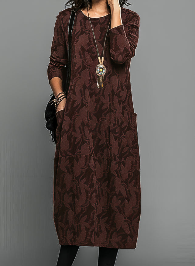 Women's Wedding Guest Printed Midi Dress – Elegant Occasion Style