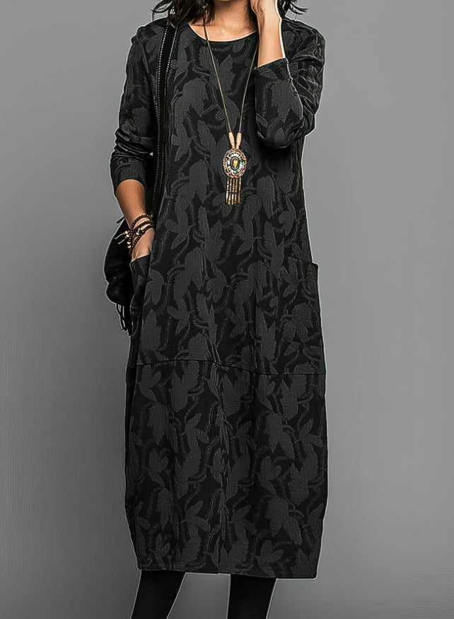 Women's Printed Loose-Fit Dress – Relaxed Everyday Casual Chic