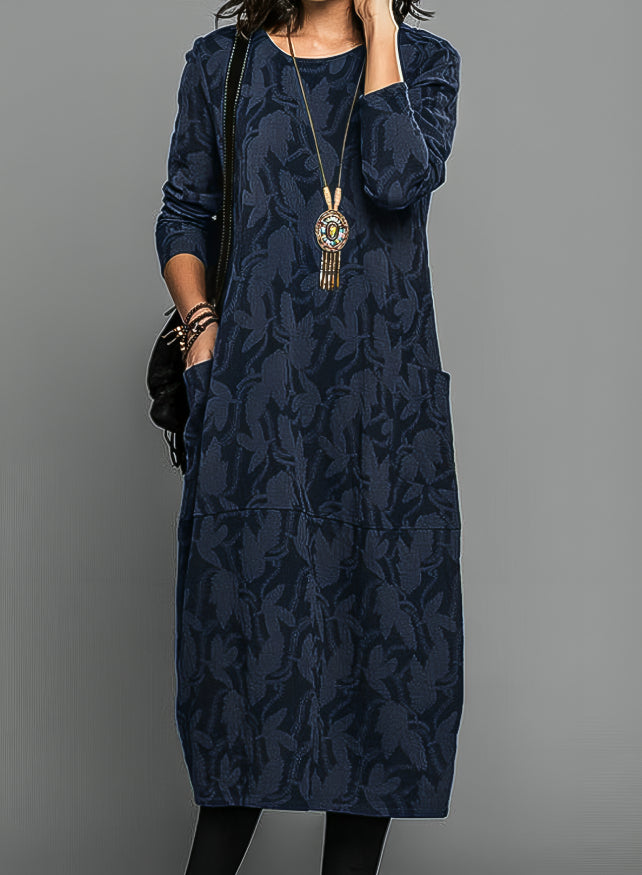 Women's Printed Loose-Fit Dress – Relaxed Everyday Casual Chic