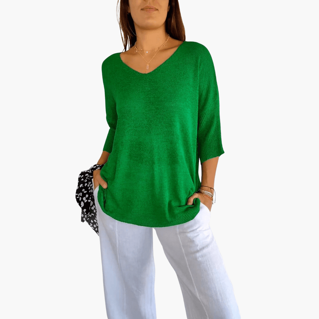 Women's Loose V-Neck Summer Top – Casual Everyday Comfort
