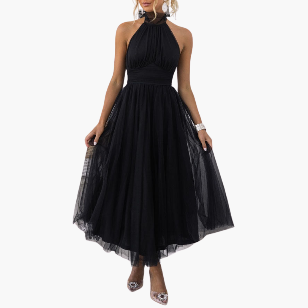 Women's Sleeveless A-Line Dress – Tailored Waist Seam Clean Straight Hem