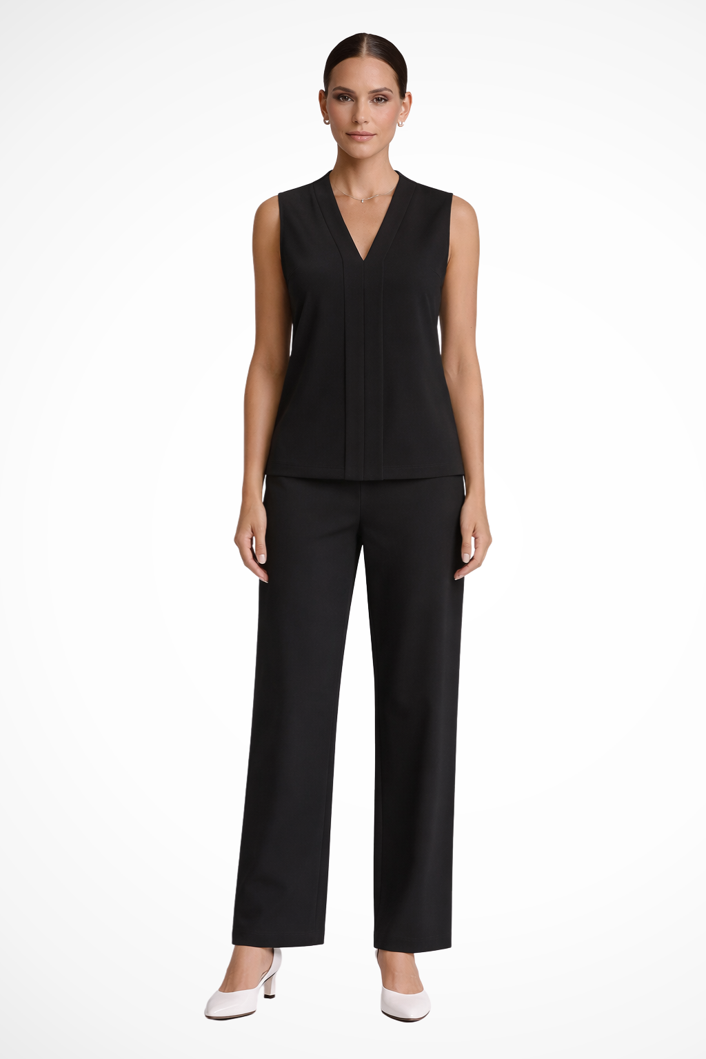 Women's Sleeveless V-Neck Blouse – Elegant Everyday Style
