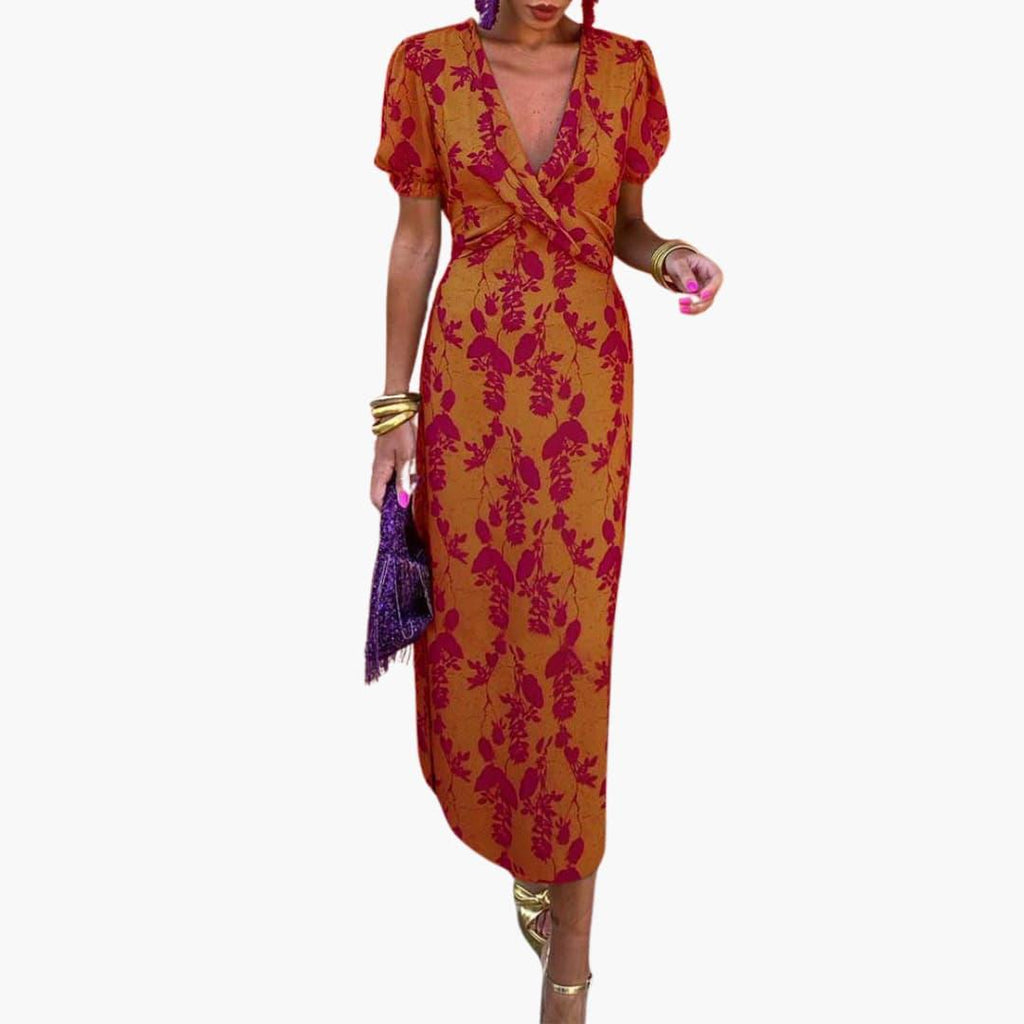 Women's Wrap Dress – Long Sleeve Belted Side Pockets Timeless Versatile