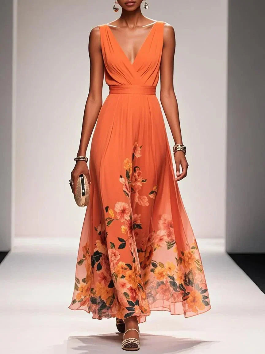 Women's Floral Print Wedding Guest Dress – Elegant Occasion Style