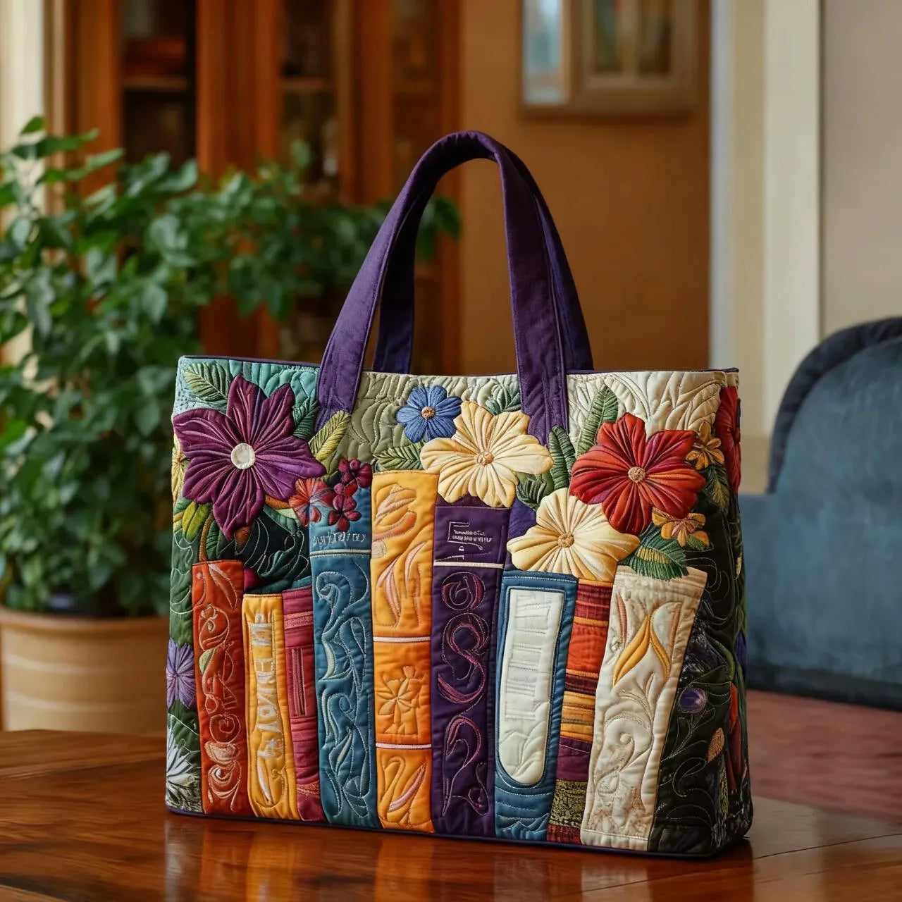 Book Lover Quilted Bag – Cozy Literary Everyday Accessory