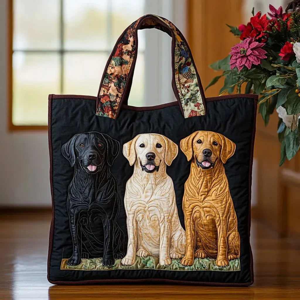 Quilted Handbag – Three Labradors