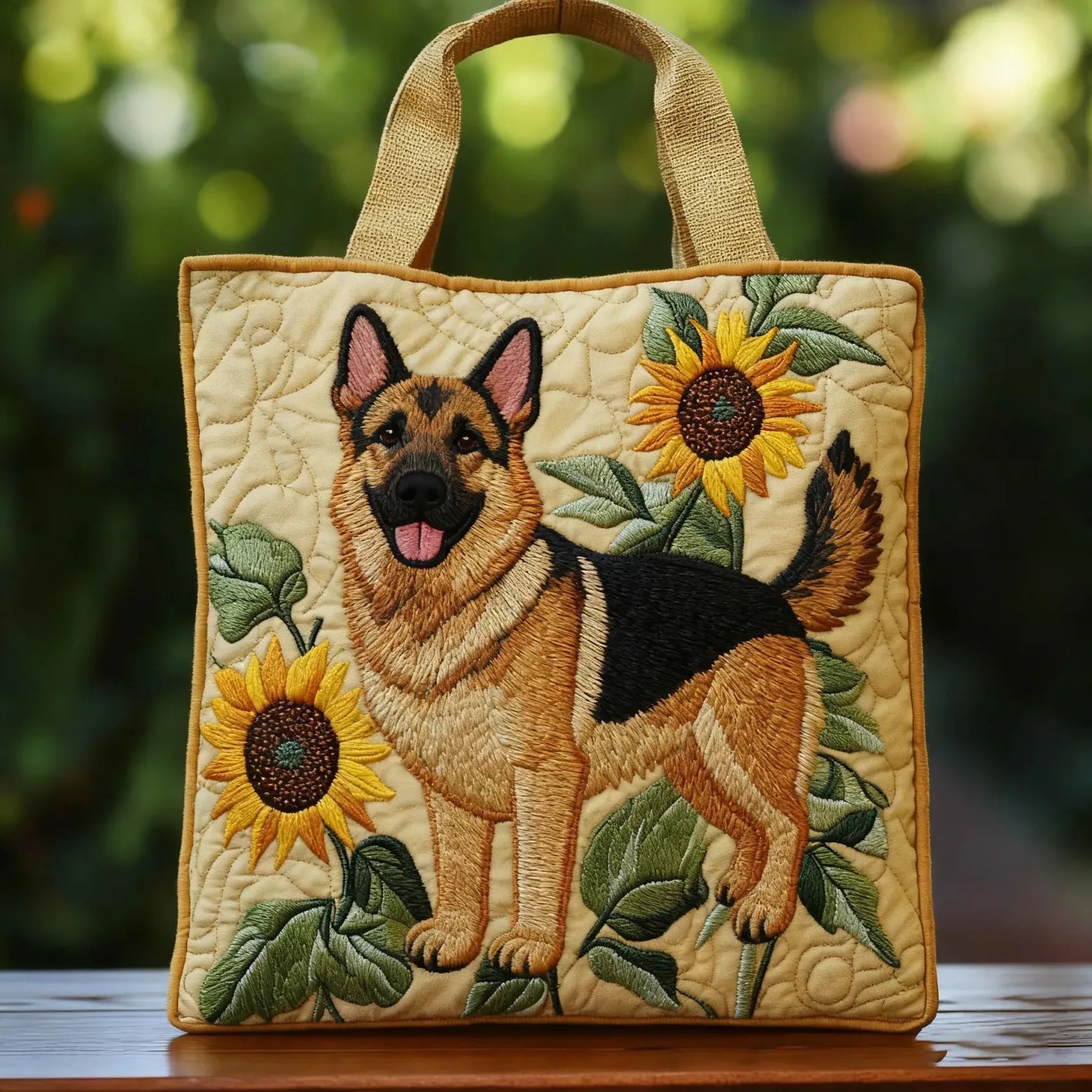 Quilted Bag – German Shepherd Floral