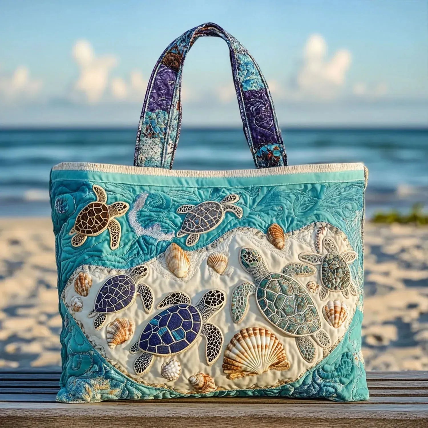 Turtle Embrace Quilted Bag – Nature-Inspired Everyday Accessory