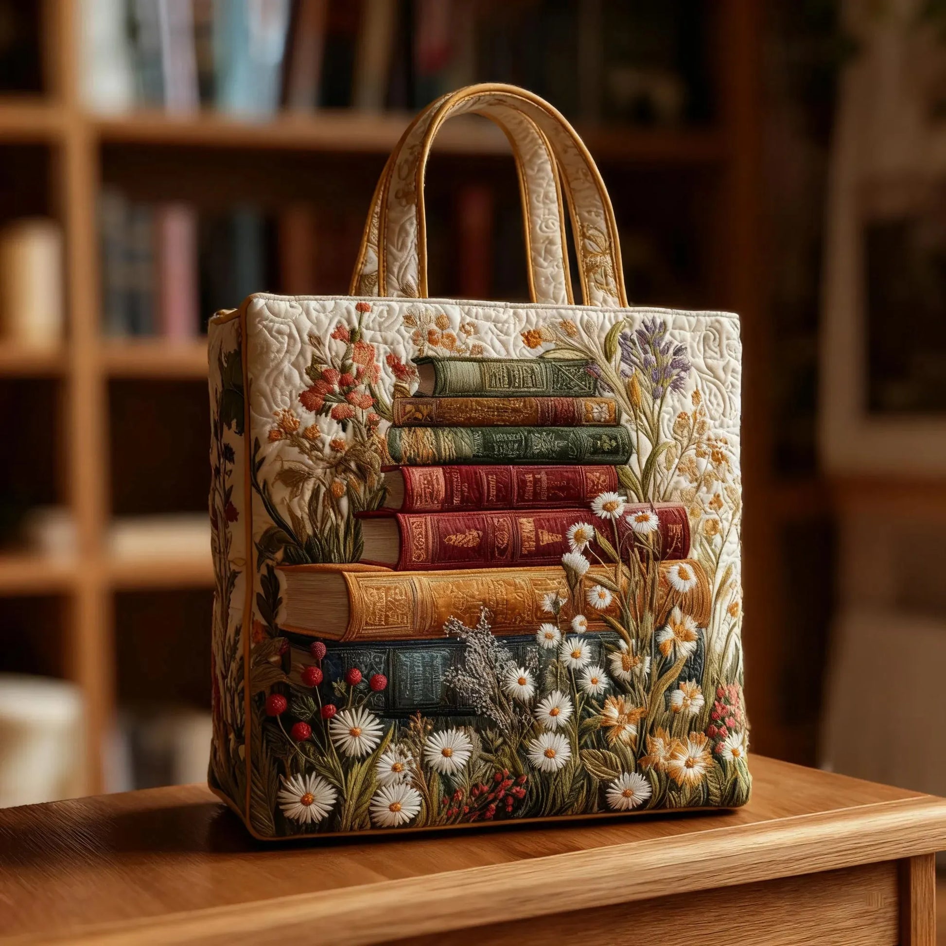 Quilted Bag with Floral Pattern