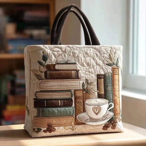 Coffee Chapter Quilted Bag – Cozy Artistic Everyday Accessory