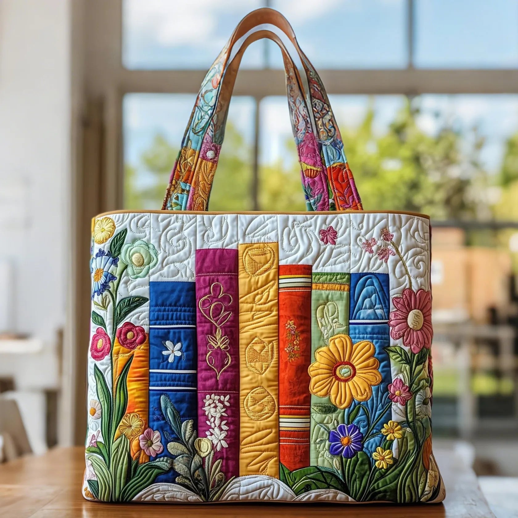 Quilted Bag – Floral Library