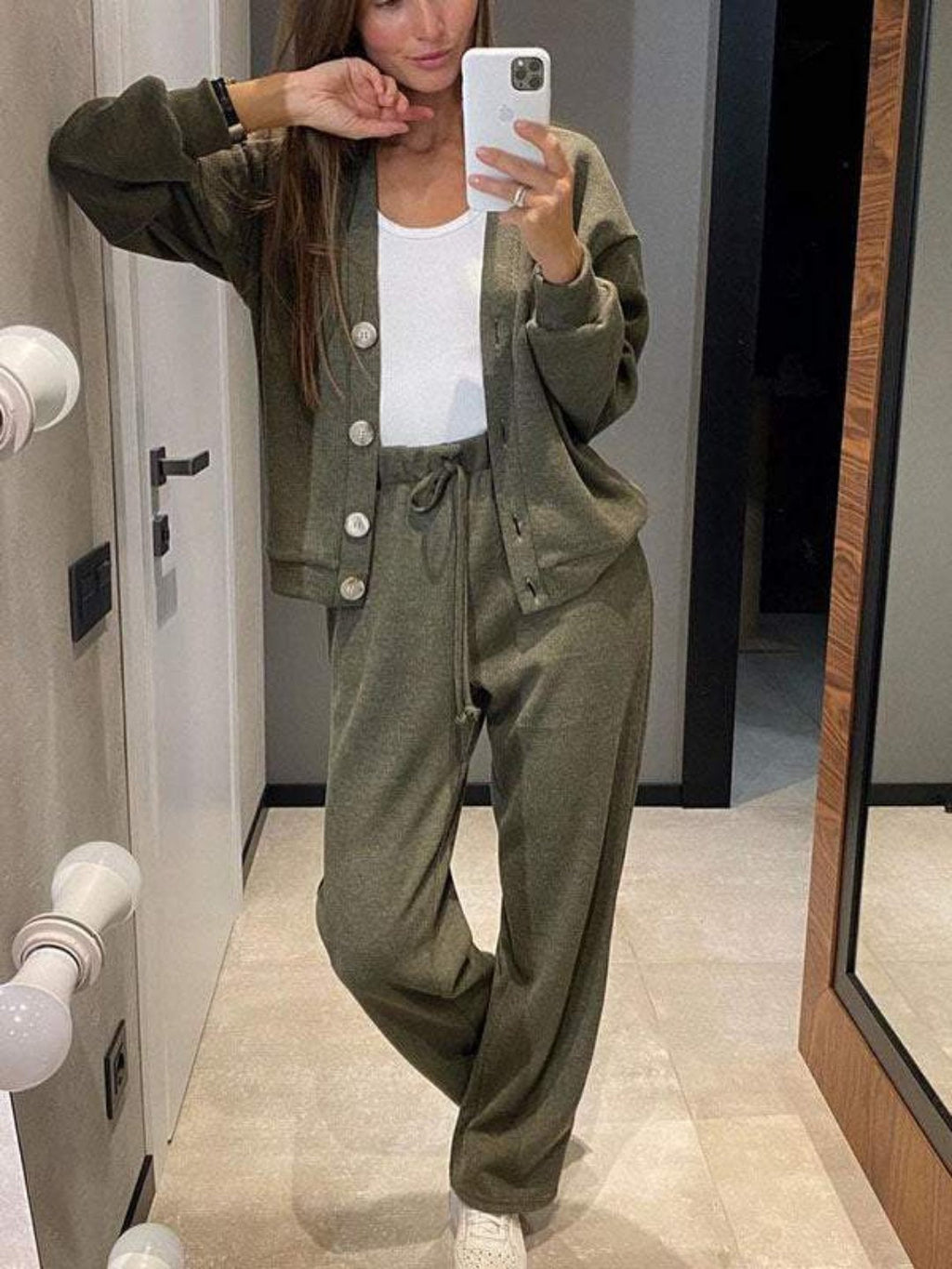 Women's Cardigan and Drawstring Pants Set – Relaxed Everyday Style